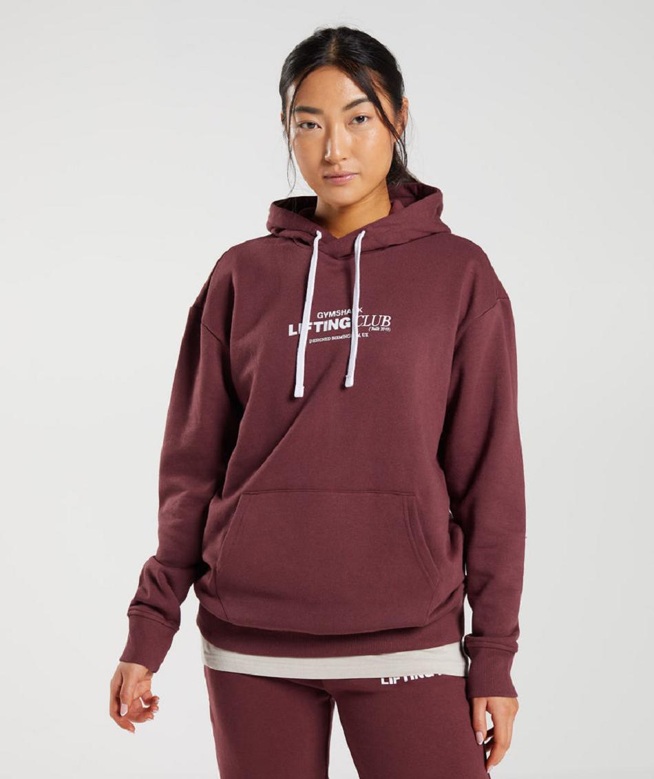 Gymshark Social Club Oversized Ženske Majica S Kapuljačom Roze Smeđe | HR 3583HAP